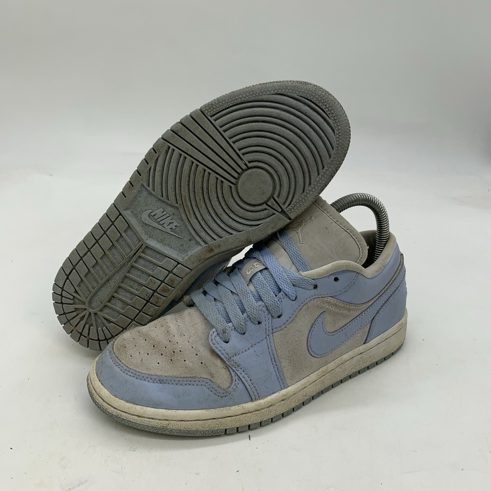 Air Jordan 1 Ice Blue Shoes Womens 7 Suede Lace Up Casual Sneaker y2k Streetwear